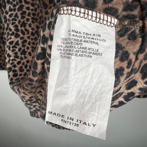 Max Mara Vintage Wool Leopard Turtleneck Sweater Size L - Picture 5 of 8